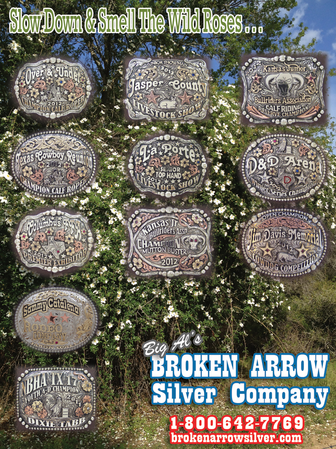 April 2012 - Broken Arrow Silver Company.. Rodeo Buckles, Tiara Queen, Pro - Amateur